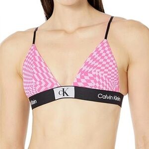 Calvin Klein Pink and Black Triangle Bra size XL
